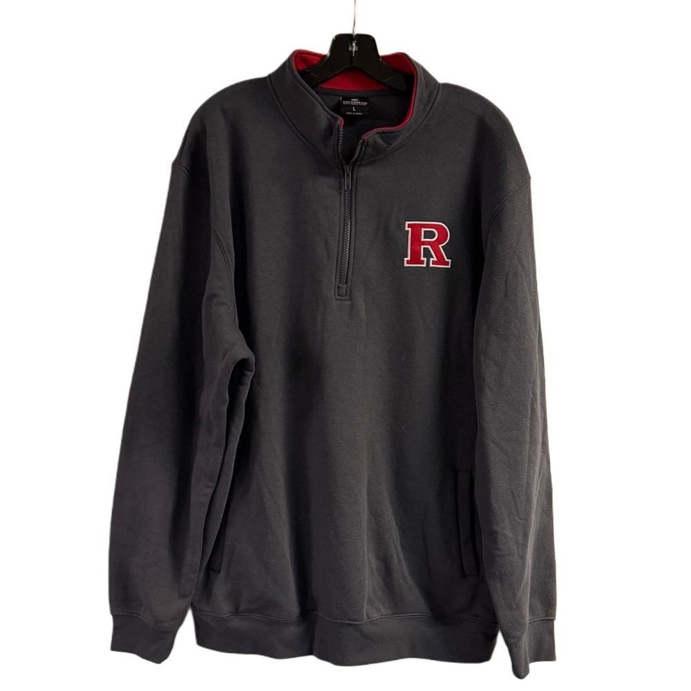 NWT Colosseum Rutgers Scarlet Knights Tortugas Logo Quarter Zip Jacket Size L